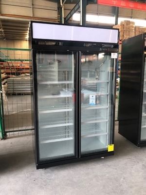 Dondurulmuş Gıdalar İçin Süpermarket LED Işık Cam Kapı Teşhir Dondurucu