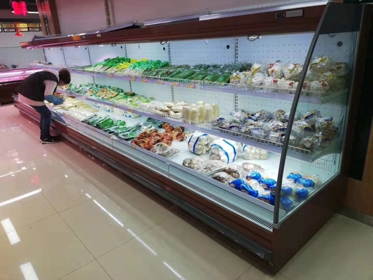 Meyve Sebze için Süpermarket Otomatik Defrost Açık Teşhir Buzdolabı