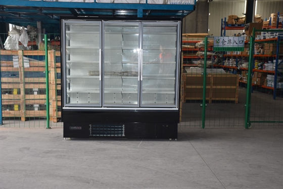 Şeffaf Uç Panelli Üçlü Çift Camlı Cam Süpermarket Chiller