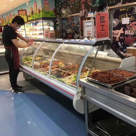 2000mm Geniş Soğutmalı Deli Ekran Buzdolabı Et Ekran Sayacı Carel Dijital Termostat
