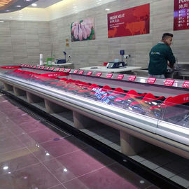 Süpermarket Için açık Taze Et Chiller Deli Ekran Buzdolabı 1250 * 1160 * 1000mm