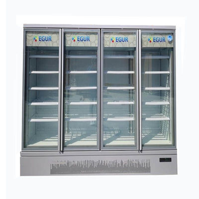 Hava Soğutma 4 Cam Kapılı soğutucu 220V R290 dik İçecek Teşhir Dolabı