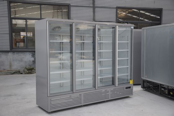 Danfoss Dijital Termostatlı Süpermarket Dört Cam Kapılı Dik Soğutucu