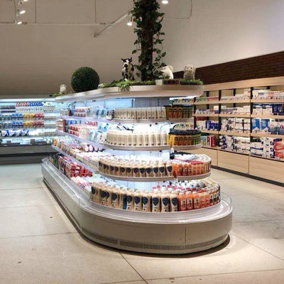 Meyve ve Sebze İçin Oval Ada Çok Katlı Açık Teşhir Dolabı