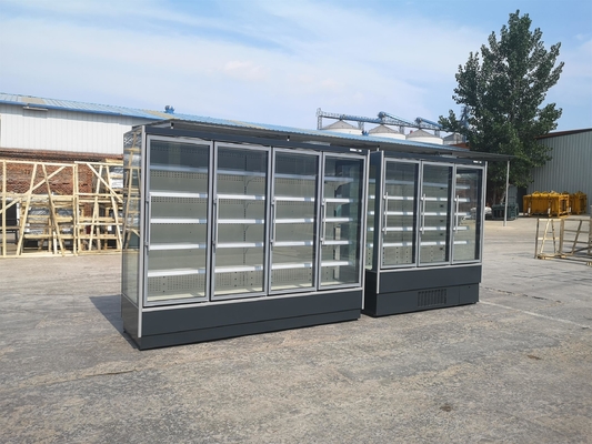 Üç Camlı Buğu Önleyici Cam Kapılı Enerji Tasarruflu Süpermarket Dondurucu